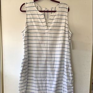 Time & Tru Blue/white stripped shift dress XL